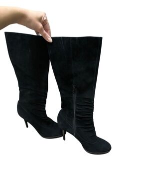 Calvin Klein Black Suede Stiletto Boot